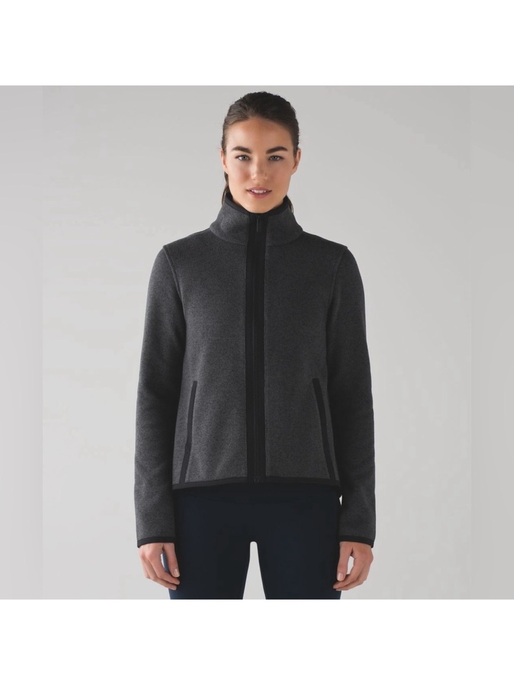 lululemon athletica "it's fleecing cold" Dark Charcoal Gray Fleece Zip Jacket